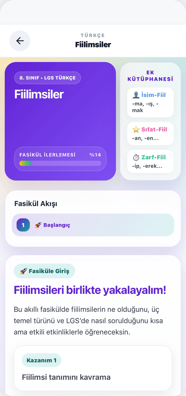 Akıllı fasikül detay ekranı — fasikül akışı ve ek kütüphanesi