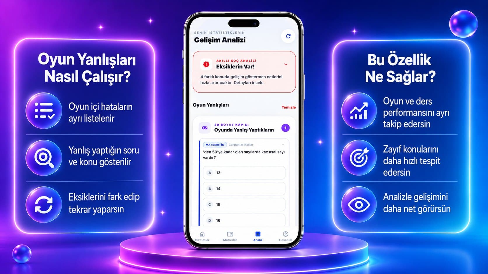 DersCraft oyun akışı slaytı 11