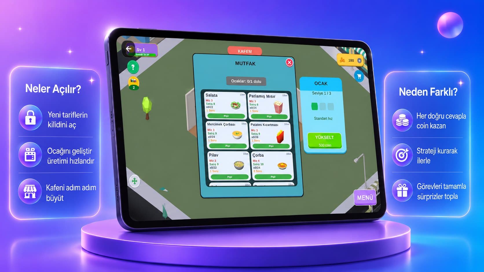 DersCraft oyun akışı slaytı 8