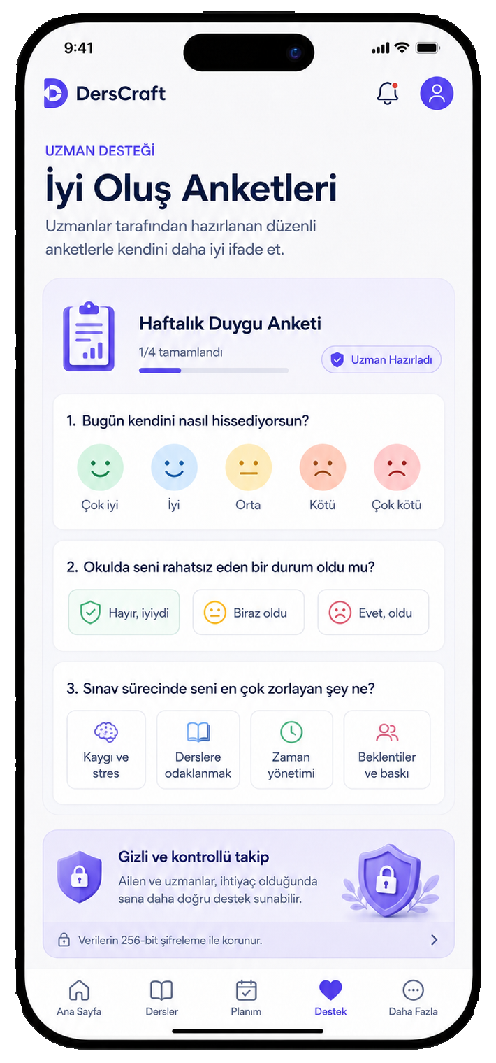 İyi Oluş Anketleri — uzmanlarca hazırlanan düzenli duygu anketleri